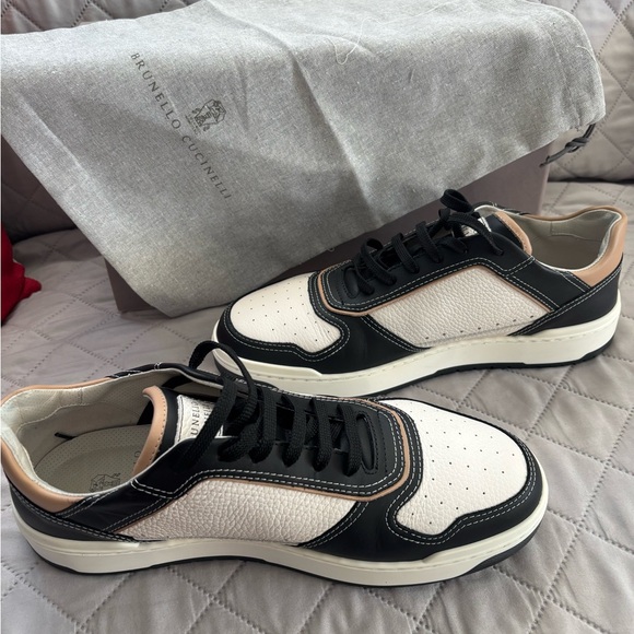 Brunello Cucinelli Black and Cream Sneakers - Picture 9 of 10
